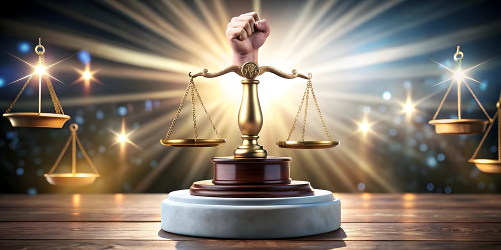 Experienced lawyer in New Delhi standing in law library offering expert legal advice and case representation